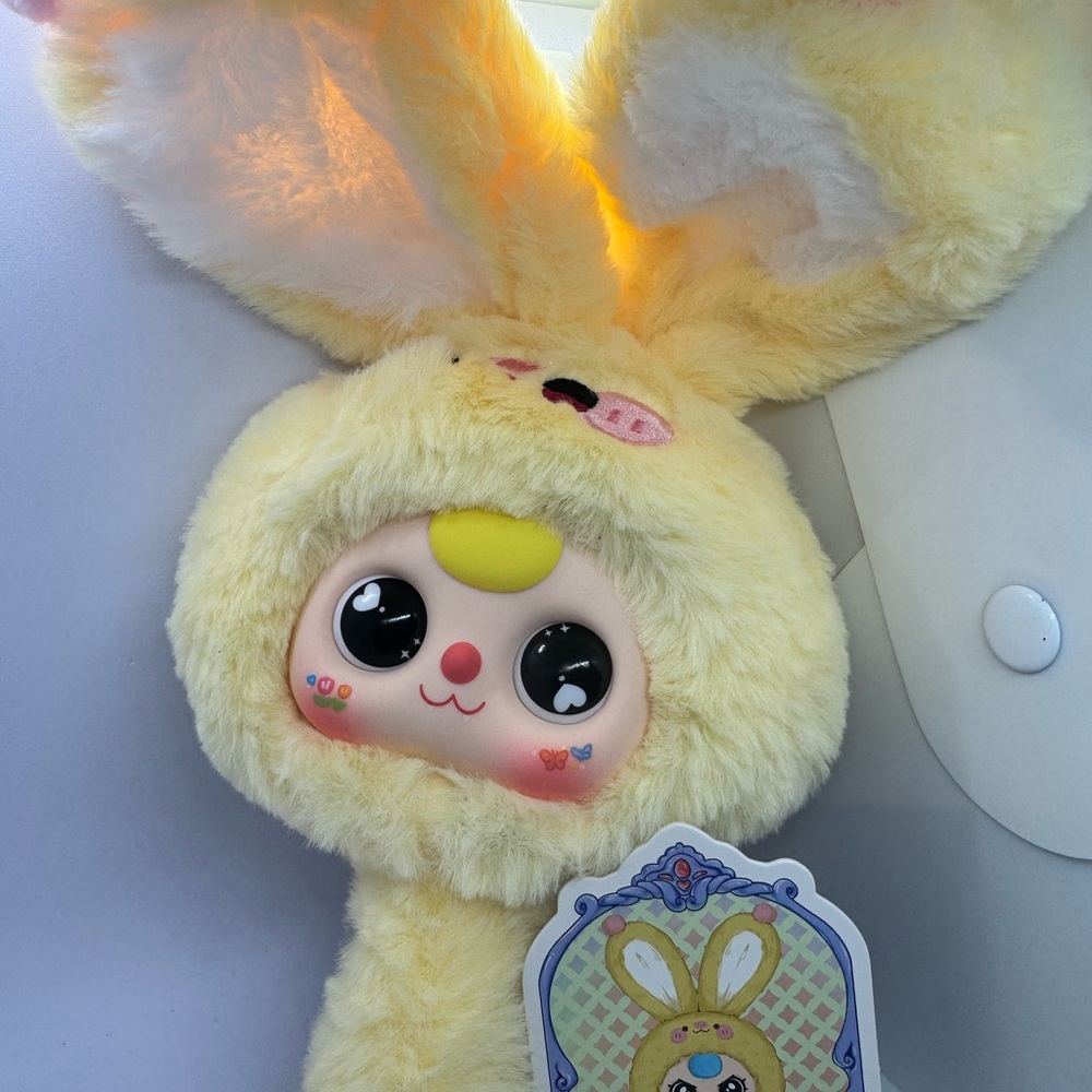 Baby Three Magic Mirror Yellow Plush Bunny Toy no Box